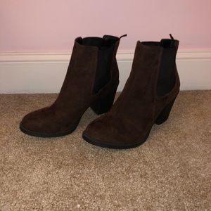 Brown suede booties (2 inches tall)